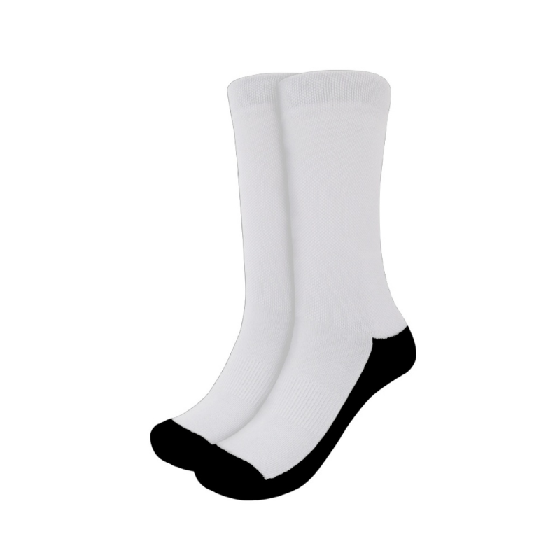 Mulheres meias brancas meias longas joelho sólido meias altas moda meias de náilon 3d impressão logotipo personalizado todo o design de impressão diy livre design