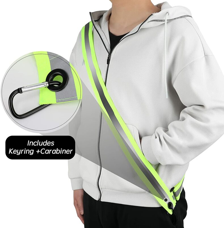 Reflective Sash Safety Shoulder Belt High Visibility Reflective Elasticated Strip Adjustable Visible Night Jogging Safety Belt
