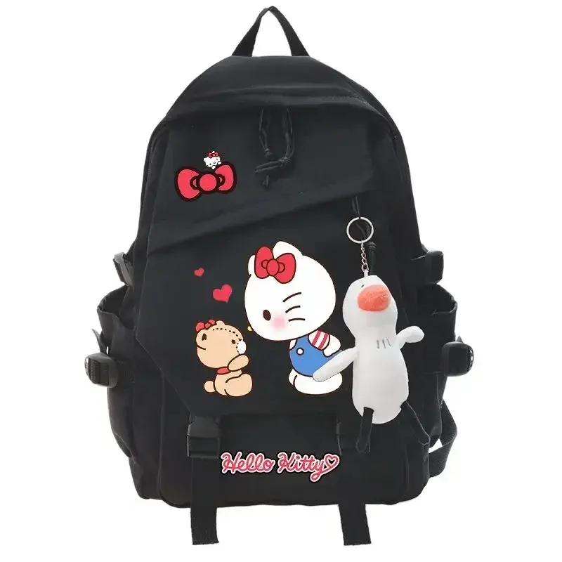 헬로 키티 대용량 가방, 귀여운 산리오 학생 학교 가방, 소녀 소년 만화 귀여운 배낭 펜던트 선물, 미니 배낭