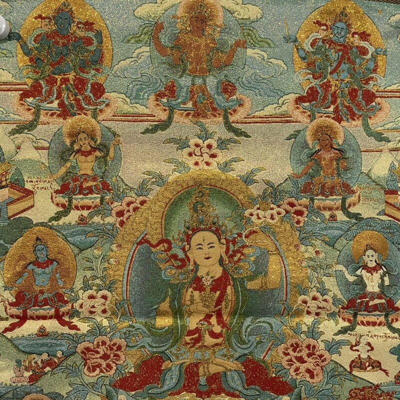 China tibet seda bordado doze budas e bodhisattvas arte thangka murais decorativos