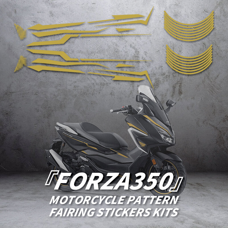 Utilizzato per HONDA FORZA 350 moto Line Pattern stampa adesivi di protezione Faring Paint Parts Area accessori per bici decalcomanie