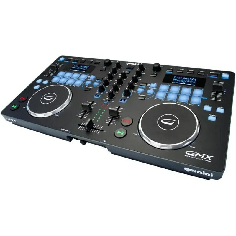 Gemini Sound GMX controlador de DJ versátil y reproductor multimedia-sistema compacto USB/MIDI con VirtualDJ LE, Ideal para DJs móviles y en vivo