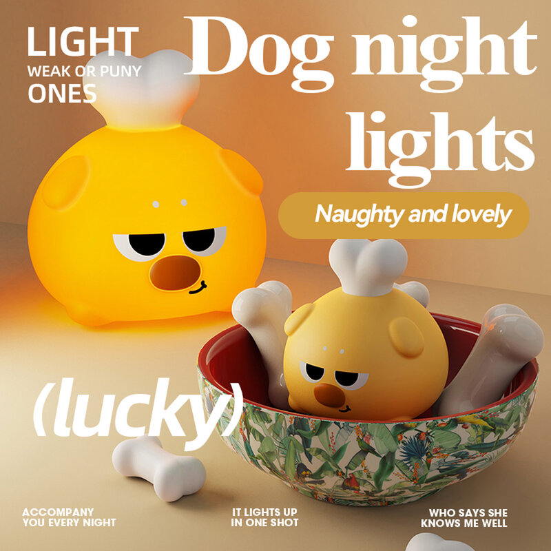 New Cute Chicken Legs Night Light 3-level Brightness Timer da 30 minuti USB ricaricabile novità Nursery Nightlight per camera da letto