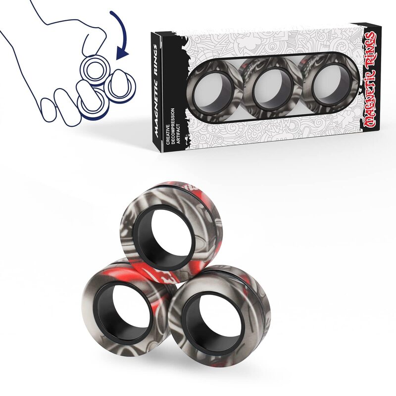 3Pcs Fidget Spinner Magnetische Ring Spielzeug Finger Magnet Ringe ADHS Stress Relief Magische Spielzeug für Erwachsene Kinder Angst