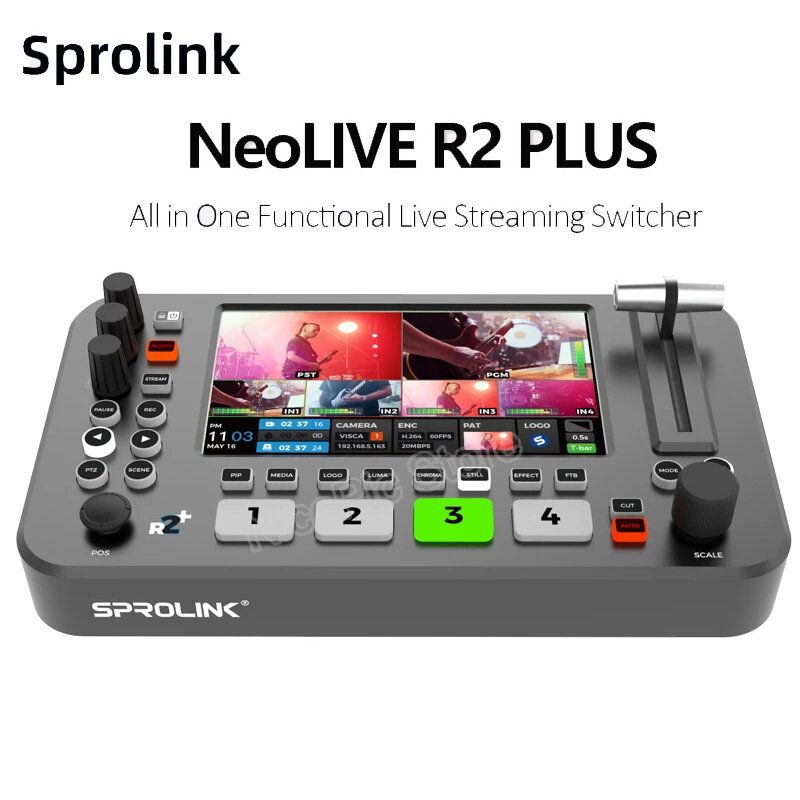 SPROLINK-Mezclador de vídeo NEOLIVE R2 plus, conmutador multicámaras, compatible con HDMI, captura de vídeo, transmisión en vivo