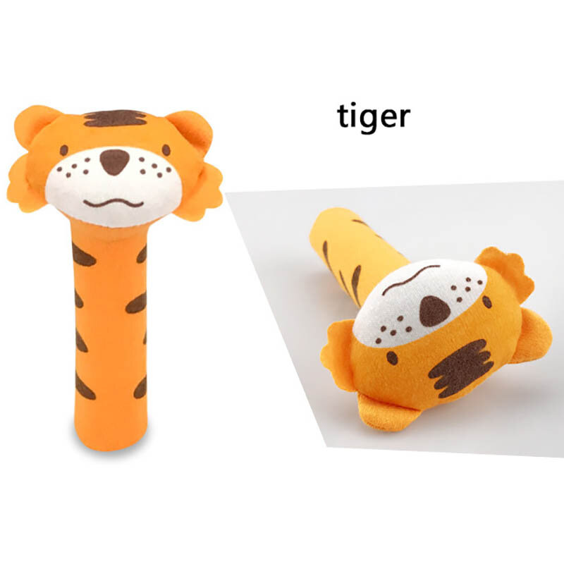 Nowonarodzone zabawki dla niemowląt 0-12 miesięcy Cartoon Animal Baby pluszowa grzechotka zabawka dzwonek wczesne zabawki edukacyjne dla niemowląt