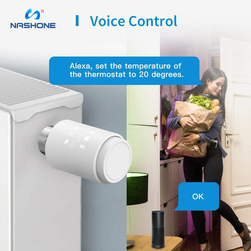 Jianshu Tuya ZigBee Thermostat Heizkörper Ventil, Smart Trv Thermo regulator für warmen Boden Smart Life Arbeit mit Alexa Google Home