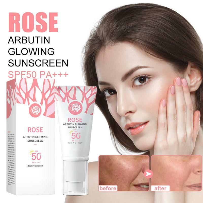 Hydrating Sunscreen SPF50 Brightening Sunproof For Face Makeup Isolation Cream For Women Men For Hiking Camping Picnic