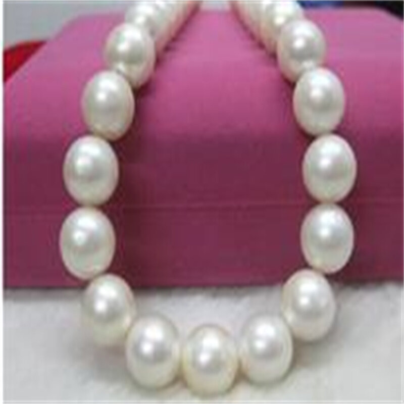Collier de perles blanches naturelles AAA, 18 pouces, 12 à 11mm, véritable mer du sud