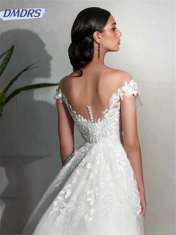 Sexy V-Neck Bridal Dresses 2024 Charming Sleeveless Wedding Dress Romantic A-Line Floor-length Dress Vestidos De Novia