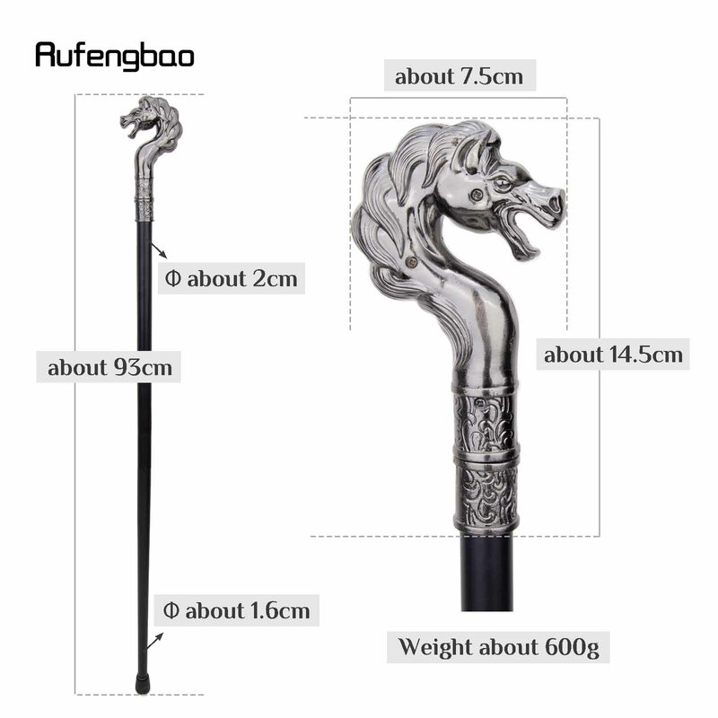 Sea Horse Hippocampi Single Joint Fashion Walking Stick Decorative Vampire Cospaly Party Walking Cane Halloween Crosier 93cm
