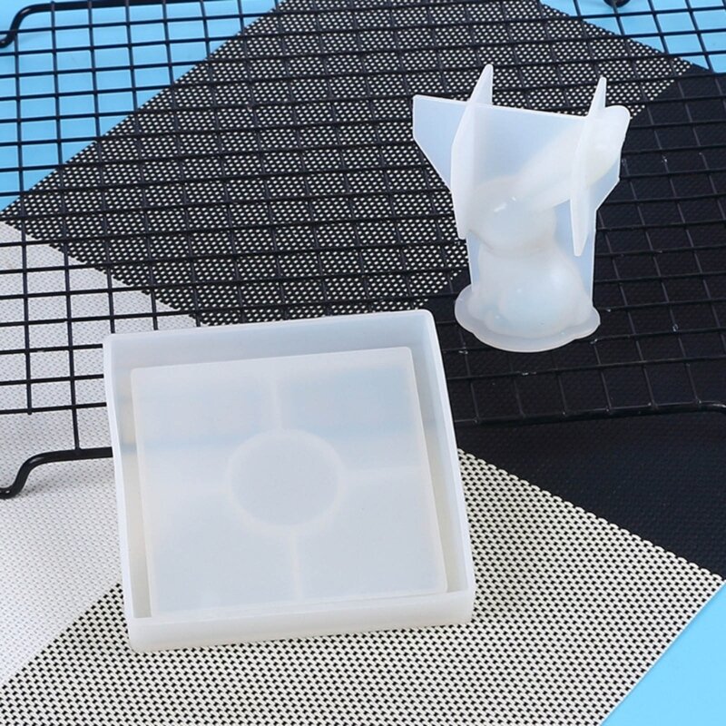 Nampan penyimpanan kelinci cetakan silikon epoksi Resin cetakan untuk DIY ornamen piring