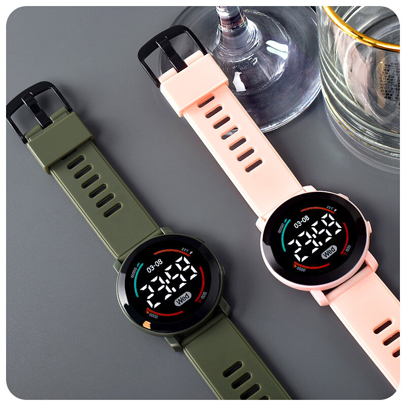 Zegarki dla dzieci Luminous wodoodporny Sport zegarek dla dzieci pasek silikonowy LED cyfrowy zegarek elektroniczny dla chłopców Gril reloj niño