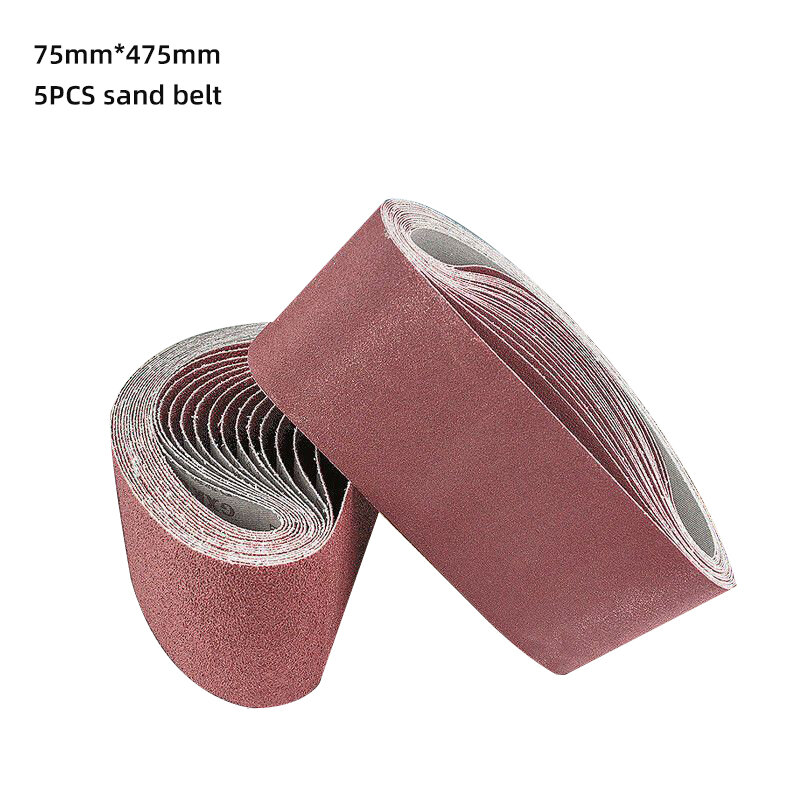 5 Pc 75*475mm Sanding Belts, P60-240 Grit,Abrasive Screen Band,endless Abrasive Belt For Wood Soft Metal Grinding Polishing