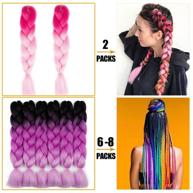 Dirty Braid Wig Hidden Braiding Hair Extensions for Men and Women Colourful Gradient Large Braid Hair Rope Braid Hair Extensions