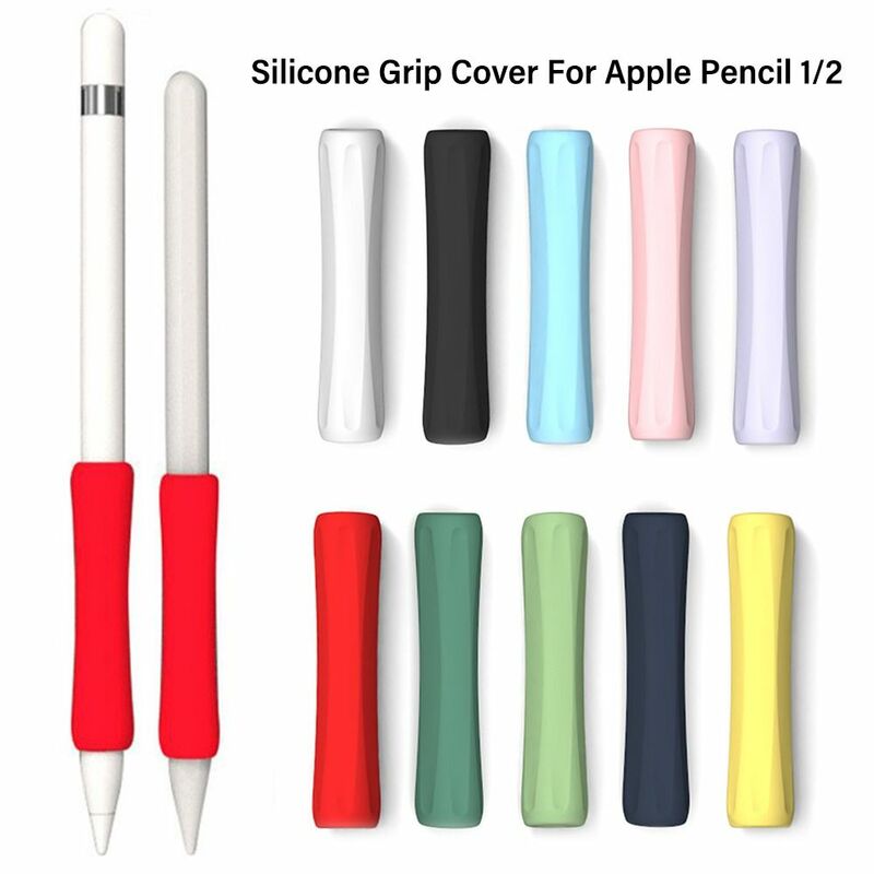 Чехол со стилусом силиконовый для Apple Pencil 1 2, ручка для сенсорного экрана, рукоятка, противоударный нескользящий защитный чехол-карандаш с защитой от царапин