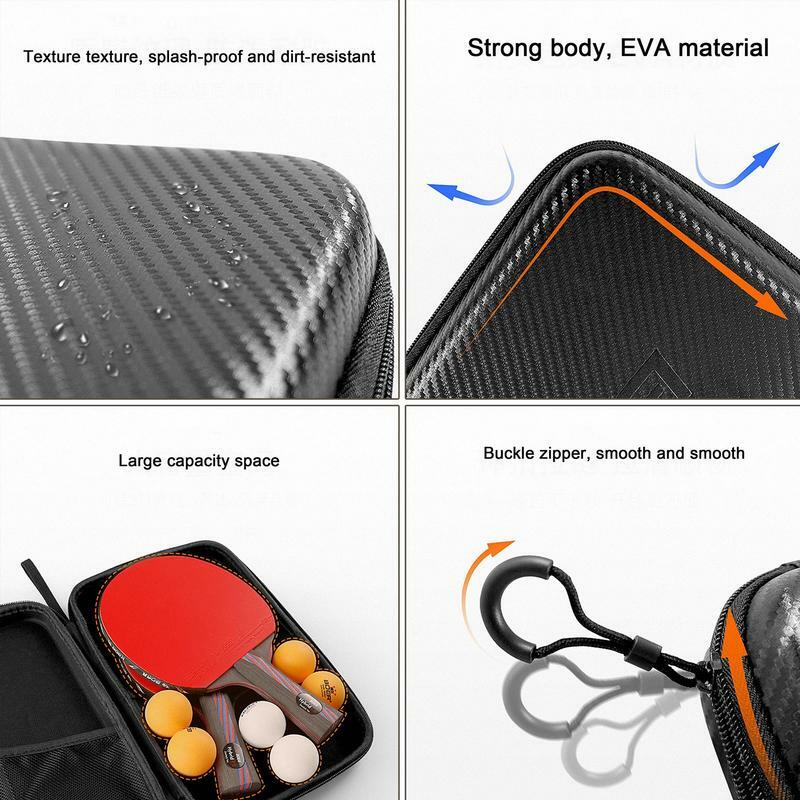 EVA Table Tennis Racket Case Hard Shell Ping Pong Racket Bag Portable Table Tennis Paddle Storage Box Racket Pocket Package