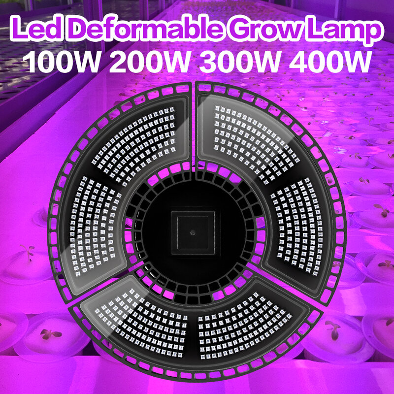 Lampu Tumbuh Tanaman LED Spektrum Penuh Lampu Tumbuh Rumah Kaca Phytrolamp 100W 200W 300W 400W untuk Sistem Hidroponik Bibit Bunga