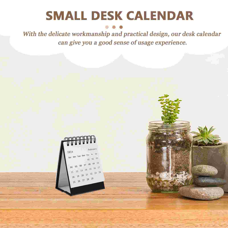 Mini Calendario de escritorio de bolsillo 2024, carpas de oficina para hacer lista, almohadilla de planificación, mesa de papel