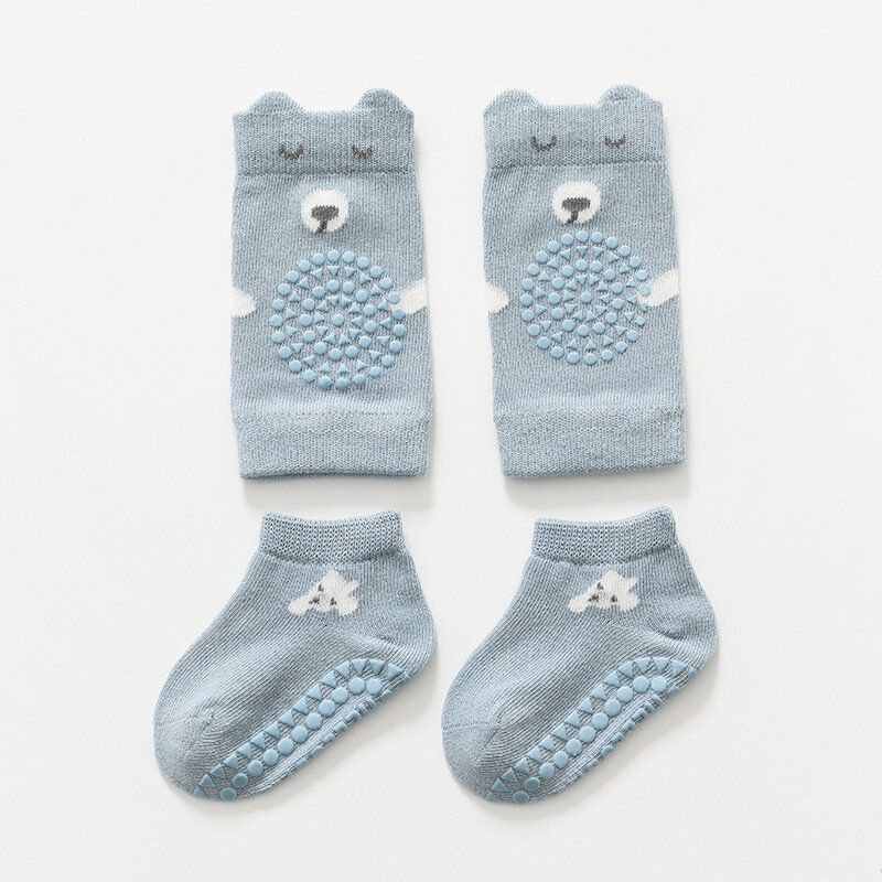 Baby Anti Slip Knee Pads Socks Set, Kid Crawling Safety Floor Socks, protetor de joelho, Kneepad Leg Warmer para meninas, outono