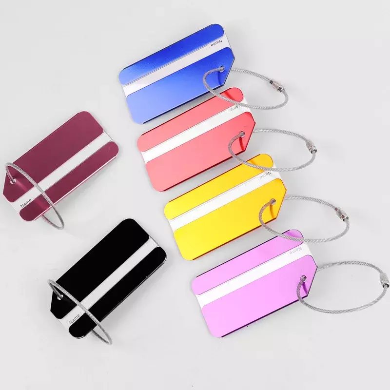 1pcs Metal Luggage Tags Baggage Name Tags Travel Suitcase Address Label Holder Aluminium Alloy Luggage Tag Travel Accessories