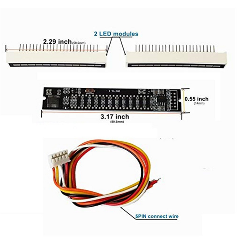 2X Mini Dual 12 Level Indicator VU Meter Stereo Amplifier Board Adjustable Light Speed Board with AGC Mode, DIY KITS