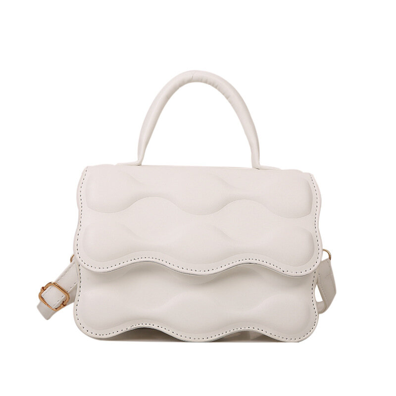 Женская маленькая квадратная сумка со звездами, модная Асимметричная дамская сумочка на одно плечо с волнистым узором, 2023