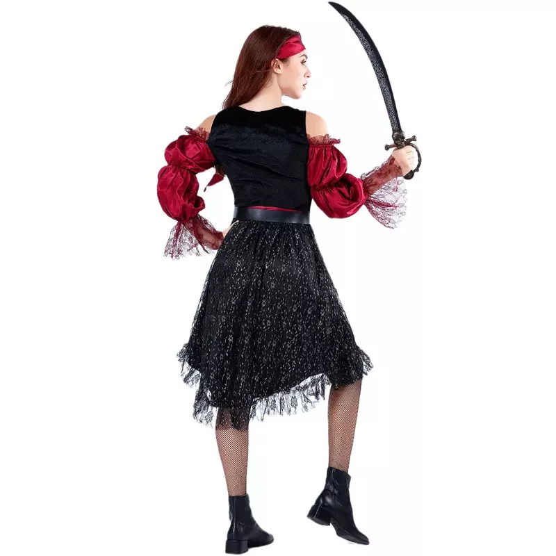 Impreza z okazji Halloween Medoeval piracki król kapitan Cosplay pary kostiumowe dla kobiet strój do gry