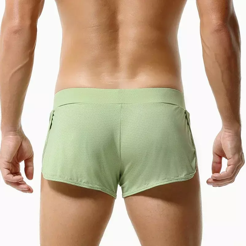 Men's Sports Shorts Nylon Arrow Pants Male Breathable Underwear Gym Fitness Boxer Briefs Quick Drying Short Pants Man Home Wear