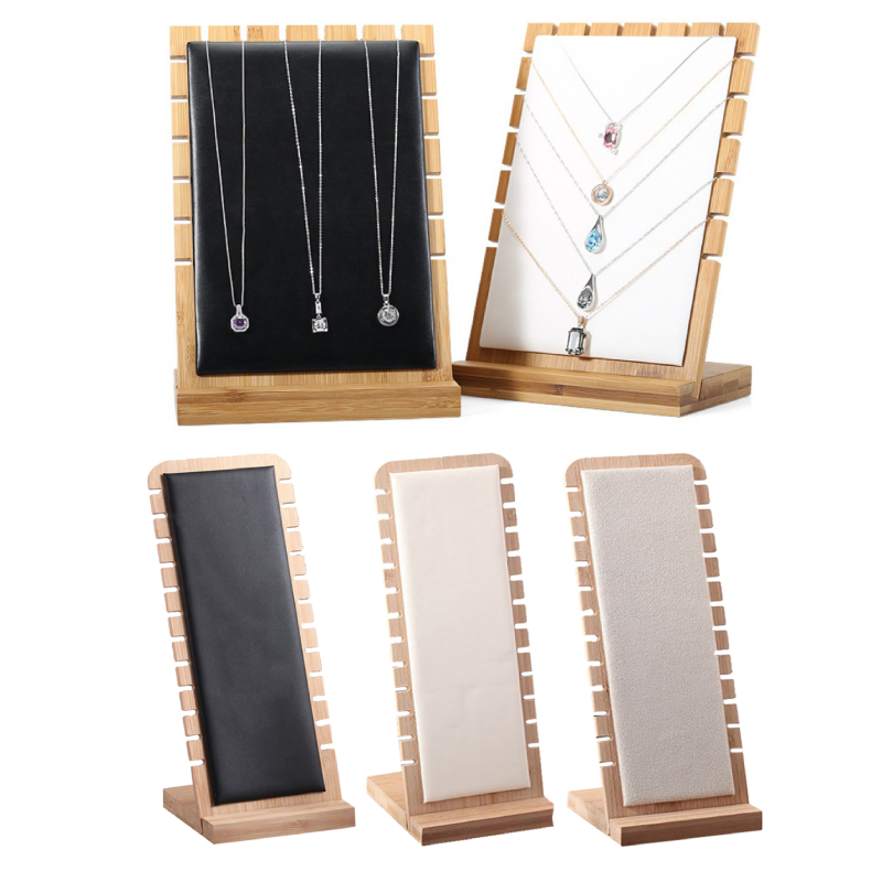 Organizador Vertical de madera para joyería, soporte multifunción para exhibición de collar y pendientes, caja de regalo para mujer