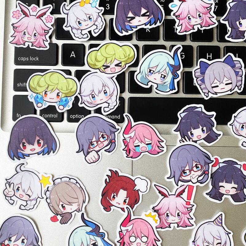 Hot Honkai Impact 3 Chat Expression Picture 40Pcs/Set Stickers Graffiti for Laptop Luggage Skateboard Guitar Decal Scrapbook Toy