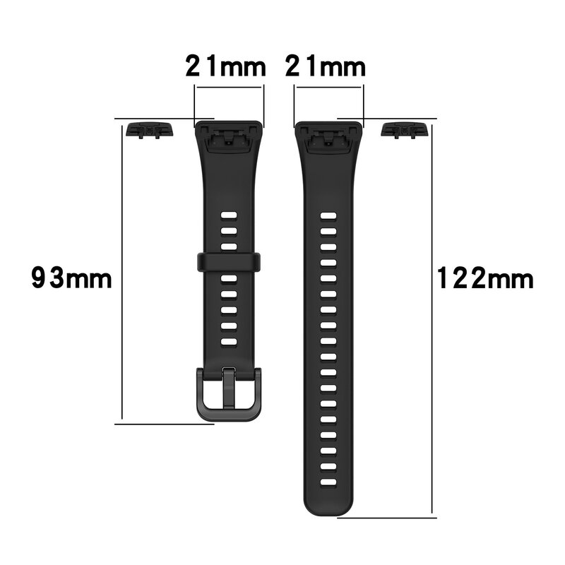 Tali Pengganti untuk Huawei Band 6 Tali Jam Tangan Silikon Untuk Honor Band 6 Tali dengan TPU Casing Pelindung Layar Penuh Tali Hitam