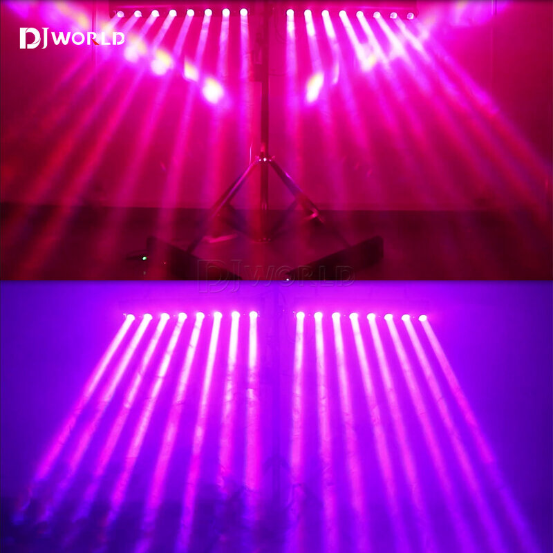 Projecteur de Lumière à Tête Mobile à Faisceau LED, 8x12W, Roue Chaude, Rotation MF ite 9/38DMX RGBW 4 en 1, Effet de Course pour DJ Chang Party Club, 2 Pièces