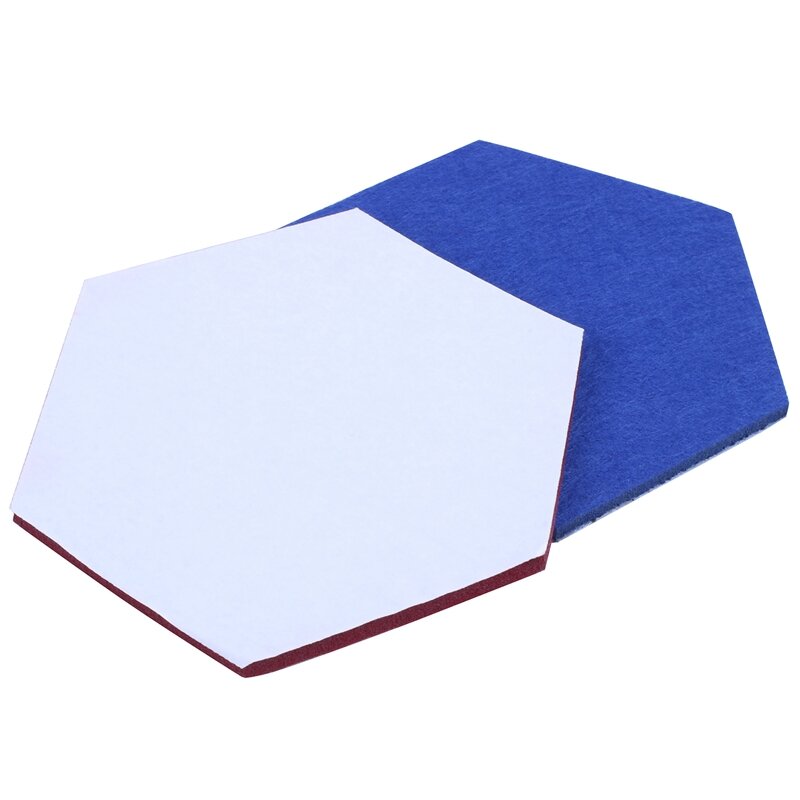 Hexagon Pad Cork Board/Pin Board, 9-Pack Colorful Wall Tiles Memo Felt Board For Wall Stickers Home Decors