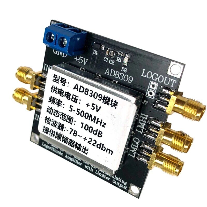 Detektor logaritmik 500MHZ, penguat detektor rentang dinamis AD8309 100DB membatasi JIKA Amplifier dengan batasan Output