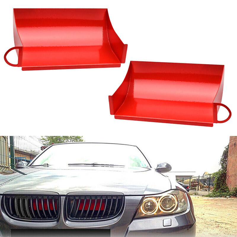 Pala fría de admisión de aire delantera izquierda y derecha para coche, accesorio apto para BMW E90, E91, E92, E93, E84, 2007, 2008, 2009, 2010, 2011, plástico rojo, 1 par