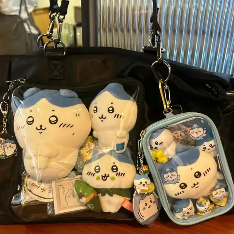 Chiikawa Hachiware Usagi Cartoon stampato sacchetto di immagazzinaggio in Pvc trasparente portamonete portatile portafoglio auricolare sacchetto di immagazzinaggio di trucco regalo