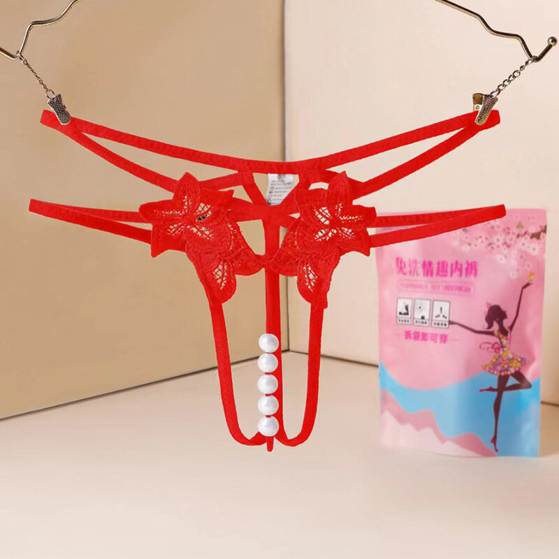 Wash Free and Fun Underwear for Women, Large Pearl Size of 3cm, Outdoor Leakage, No Need To Take Off When Opening The Gear