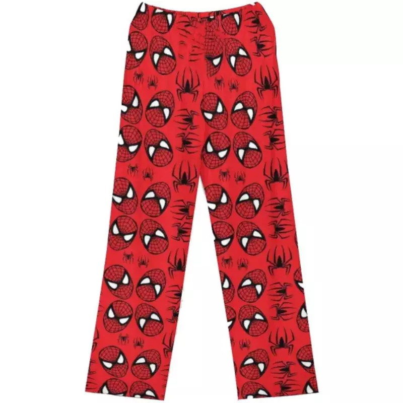 Miniso Hello Kitty Spider-Man celana piyama wanita longgar katun celana piyama celana panjang wanita pria musim semi musim panas Spiderman gadis pakaian tidur