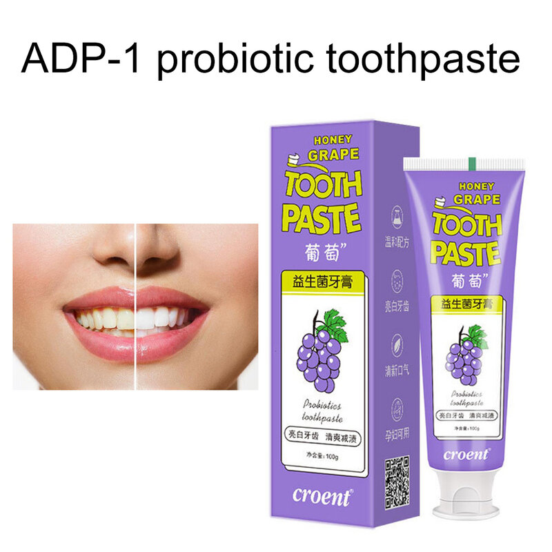 100g Probiotic Toothpaste Fruit Flavour Removal Brightening Bad Breath FreshBreath Household Peach Grape Flavour зубная паста