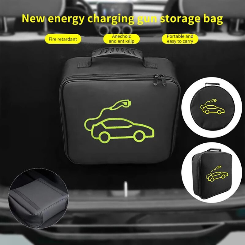 Teschev EV Carry Bag for Type 2 and Type1 Portable Charge Cables Fire Retardant Waterproof Equipment Container Storage Bag