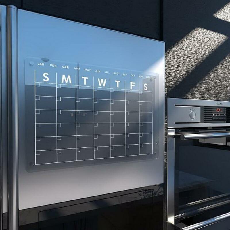 Доска-планировщик холодильника, легкий Магнитный акриловый Органайзер для холодильника, не оставляет следов, многоразовая, с календарем
