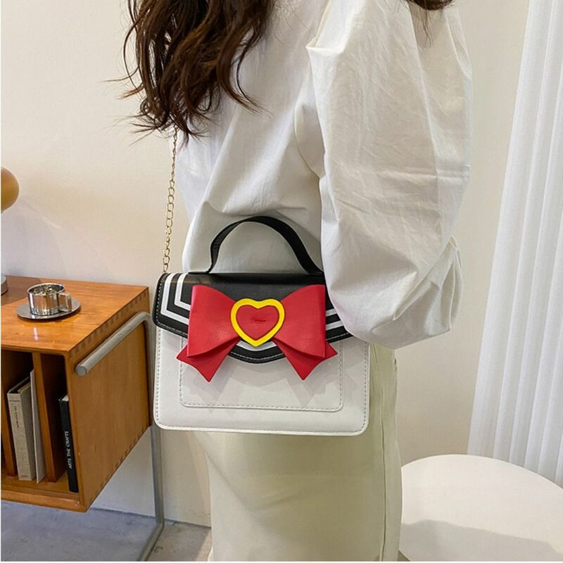 セーラームーン-女性と女の子のための蝶ネクタイデザインのショルダーバッグ,ジッパー付きバッグ