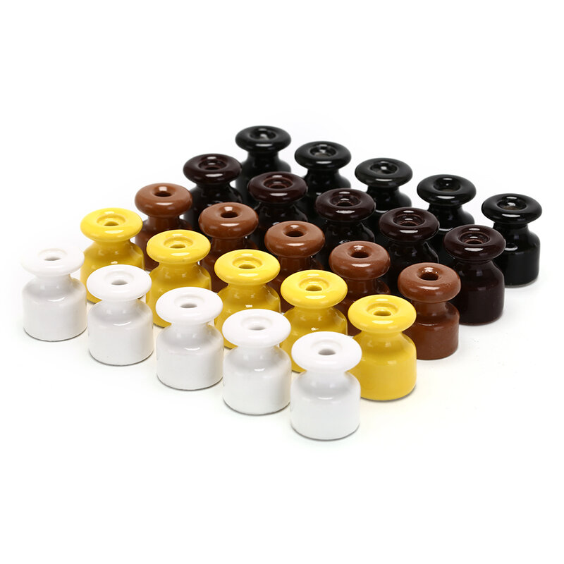 5 pçs/lote isoladores de porcelana que são ambos bonitos e práticos para a fiação da parede isoladores de cerâmica
