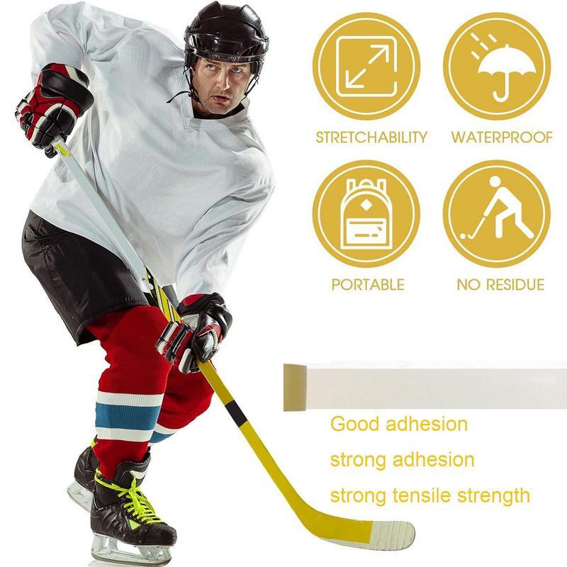 Cinta adhesiva transparente para calcetines y equipo de Hockey sobre hielo, cinta deportiva multiusos fuerte, fácil de estirar y