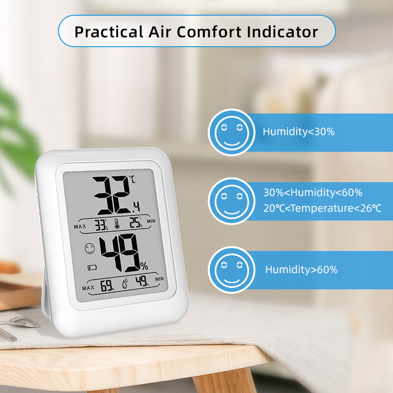 Cyfrowy termometr LCD Czujnik temperatury i wilgotności Higrometr Termometr Detektor Wewnętrzna zewnętrzna stacja pogodowa w domu