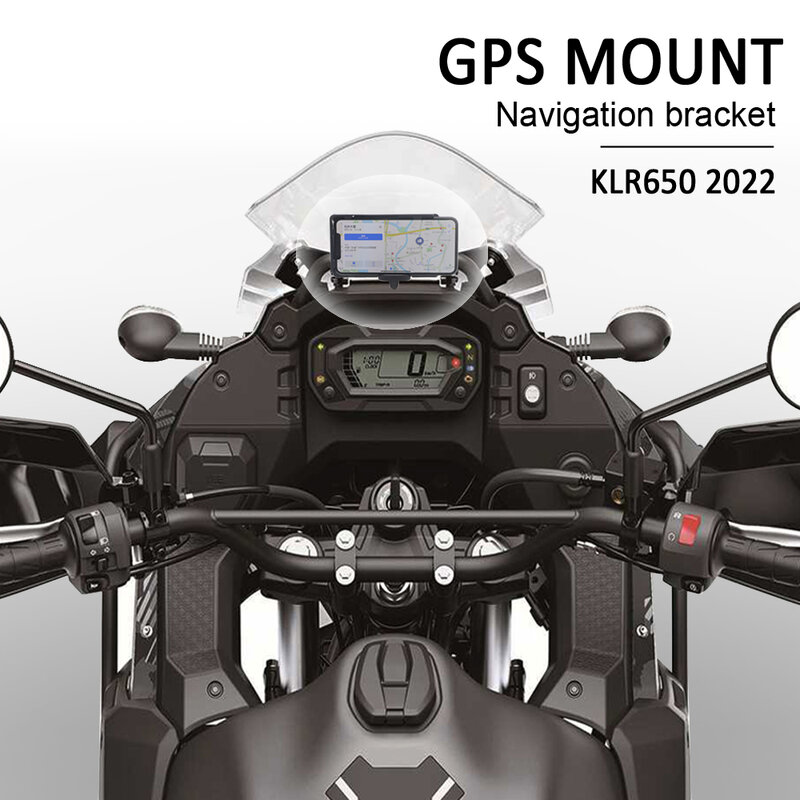 For Kawasaki KLR650 klr 650 2022 + New Motorcycle Parts Front Phone Stand Holder Smartphone Phone GPS Navigaton Plate Bracket