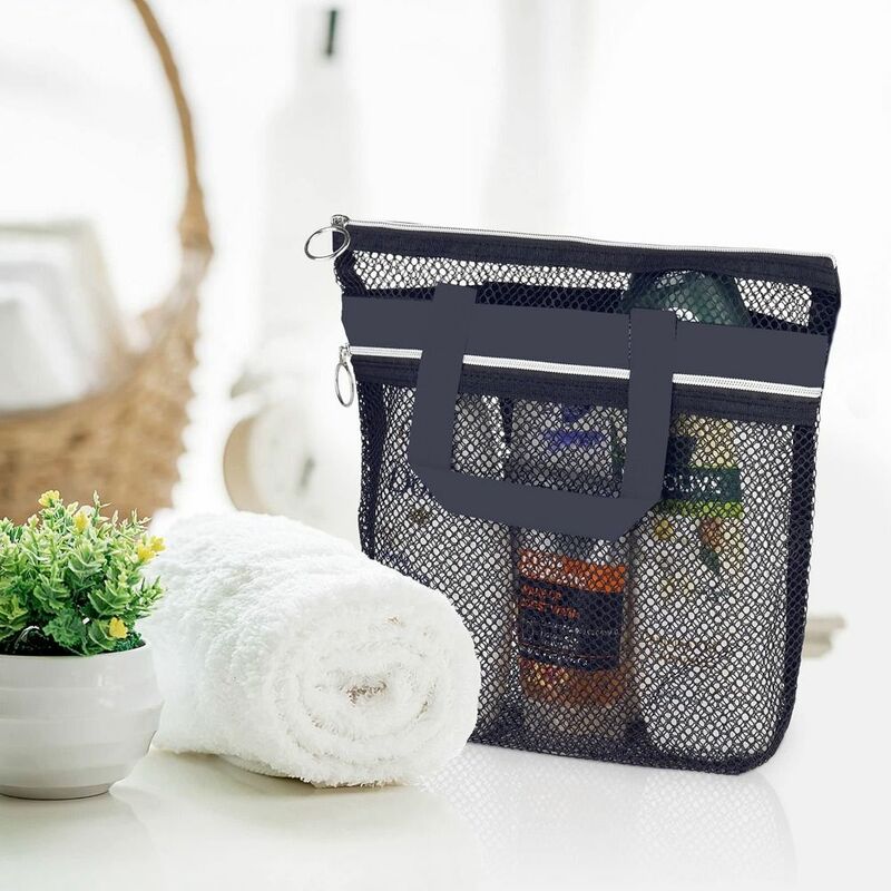 Sacchetto di lavaggio borsa da spiaggia di grande capacità organizzatore da viaggio borsa da toilette trasparente borsa da doccia borsa per cosmetici in rete borse per la conservazione