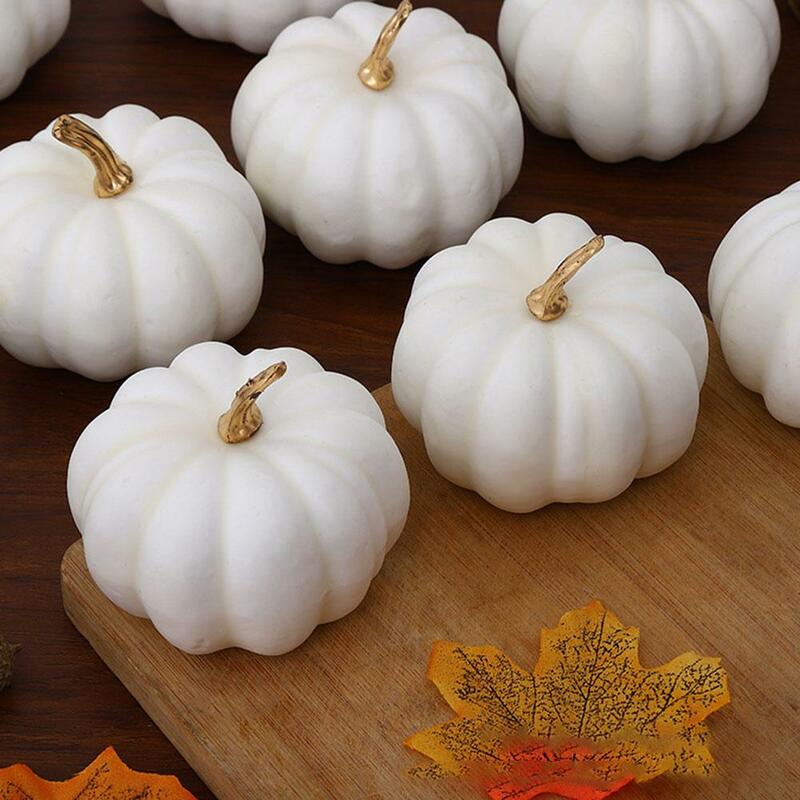 Calabaza Artificial blanca para decoración de Halloween, 1 piezas, decoración de Festival, mesa falsa, armario, artículos vegetales, accesorios, exhibición de atmósfera Ki O9E6