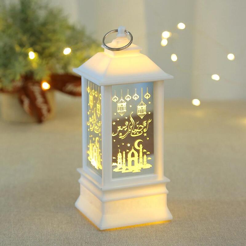 Eid Mubarak LED 랜턴, 라마단 램프, 전자 촛불 걸이 테이블 장식, 선물 장식, 이슬람 이슬람 축제 파티 장식